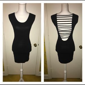 NWOT Black Open Back Mini Dress